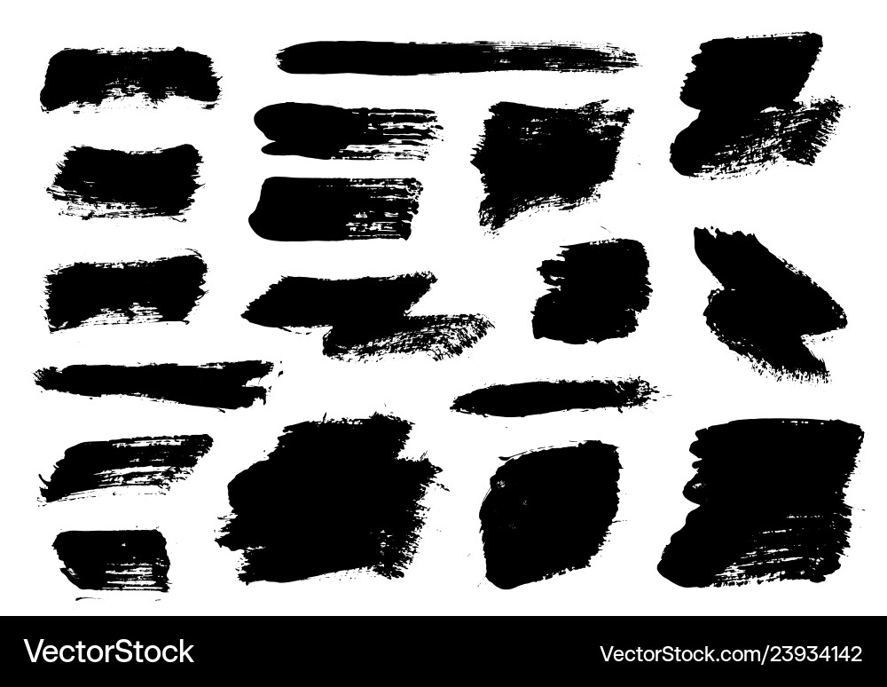 Brush strokes set painted isolated objects Brush strokes set painted isolated objects vector image