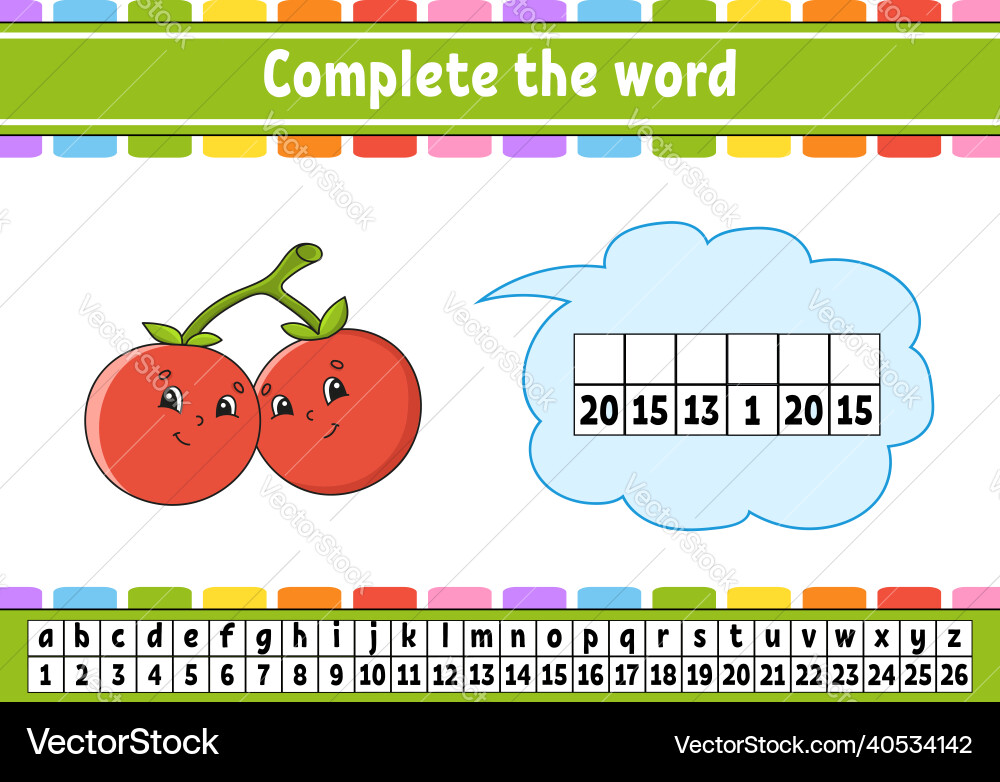 Complete the words cipher code learning Complete the words cipher code learning Vector Image