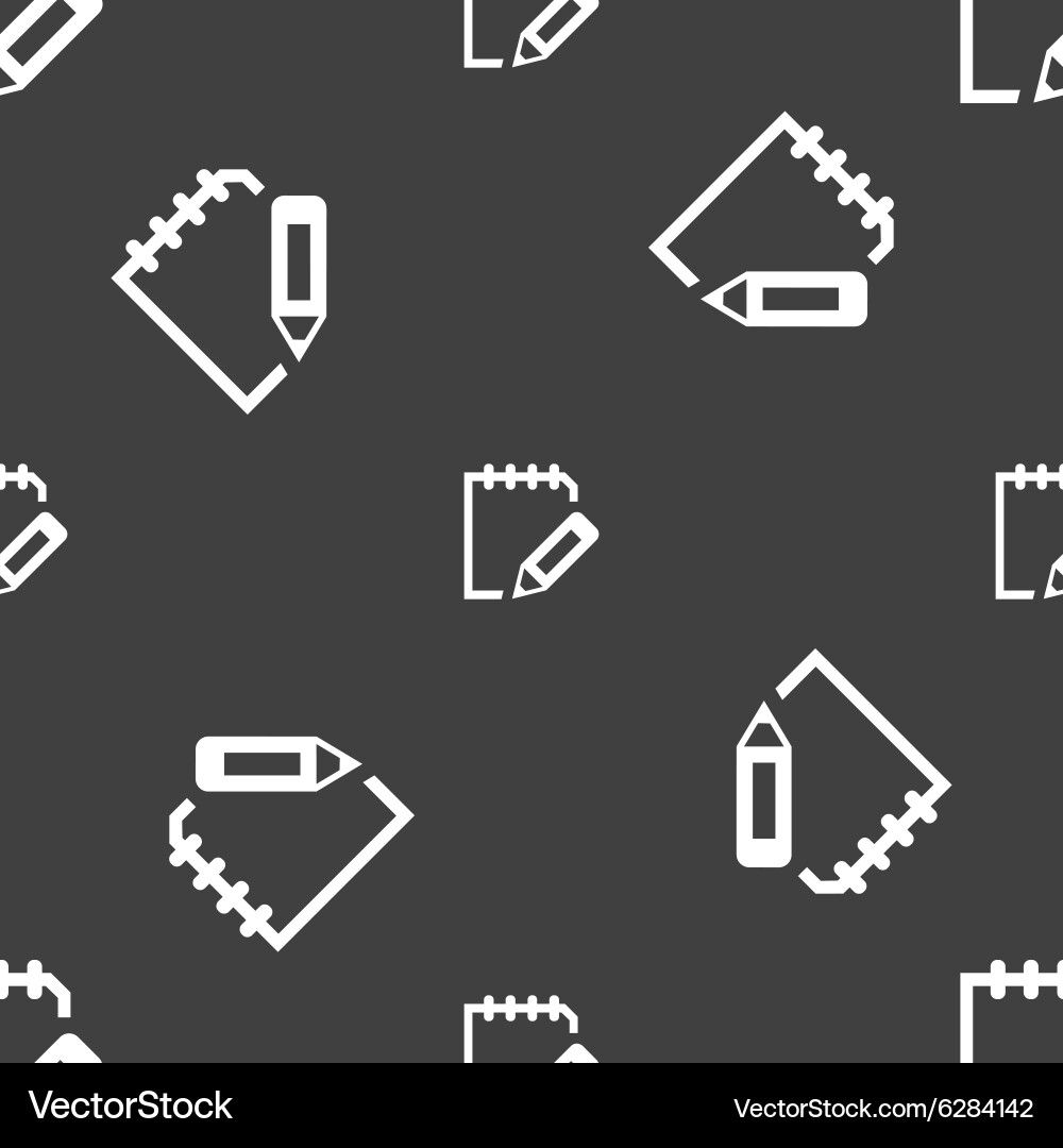 Edit document sign icon seamless pattern on a gray vector image