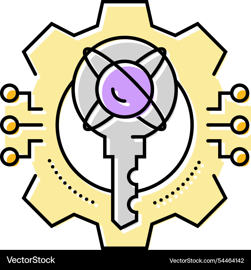 Encryption quantum technology color icon Encryption quantum technology color icon vector image