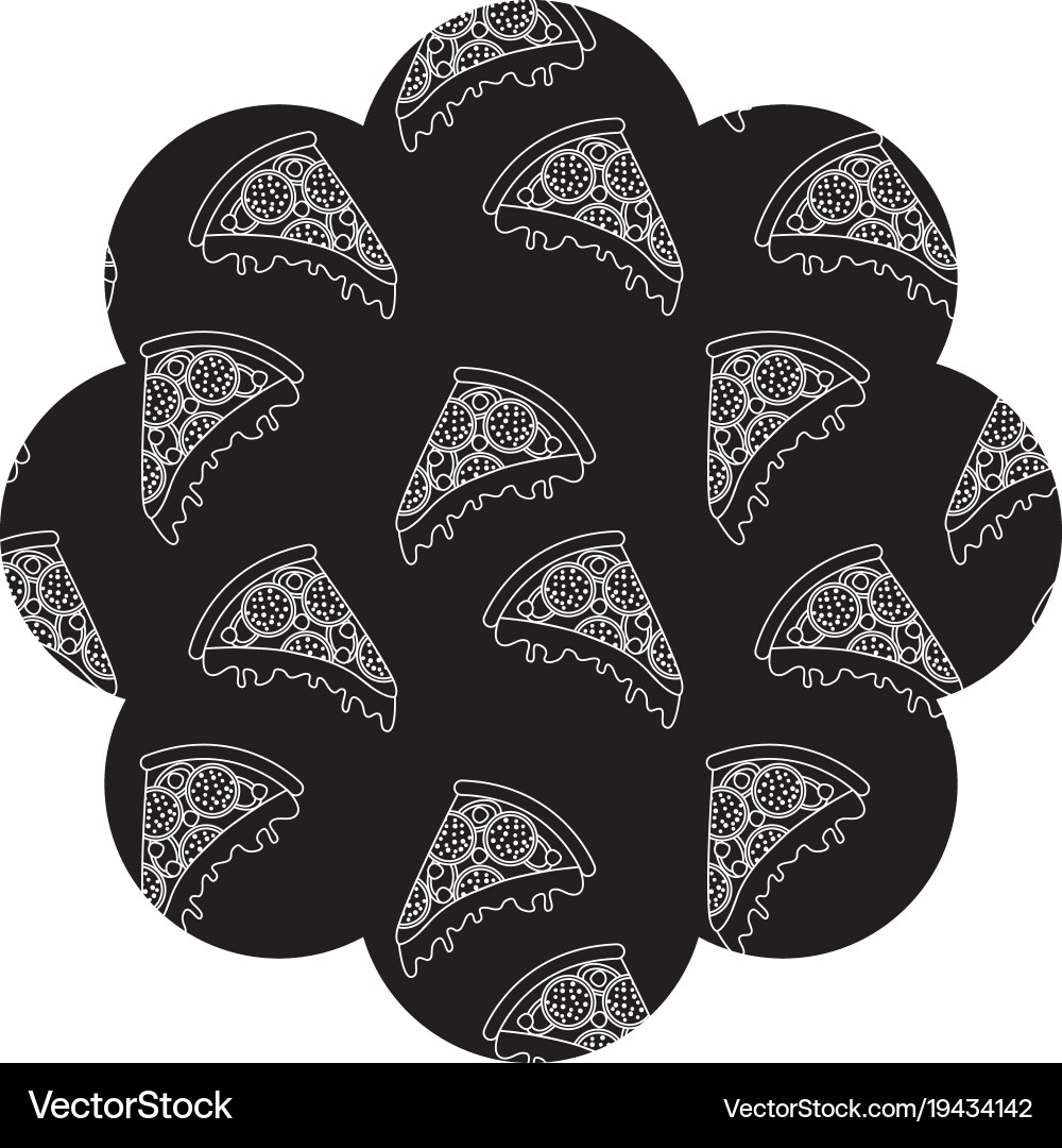 Frame with pizza pattern background Vector Image