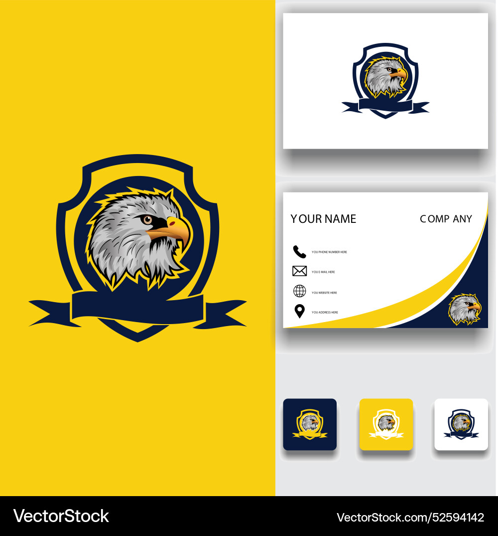 Logo shield eagle modern Royalty Free Vector Image