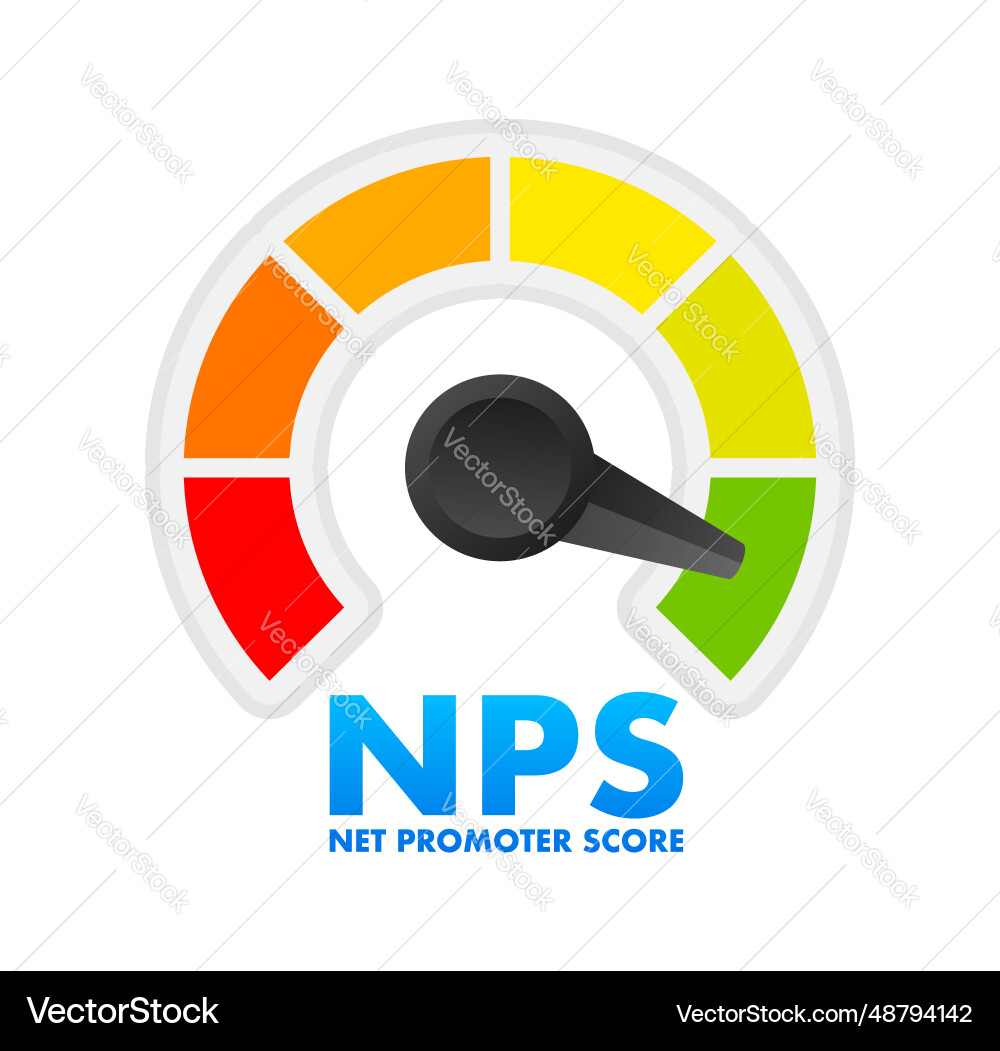 Nps level meter measuring scale net promoter Nps level meter measuring scale net promoter vector image