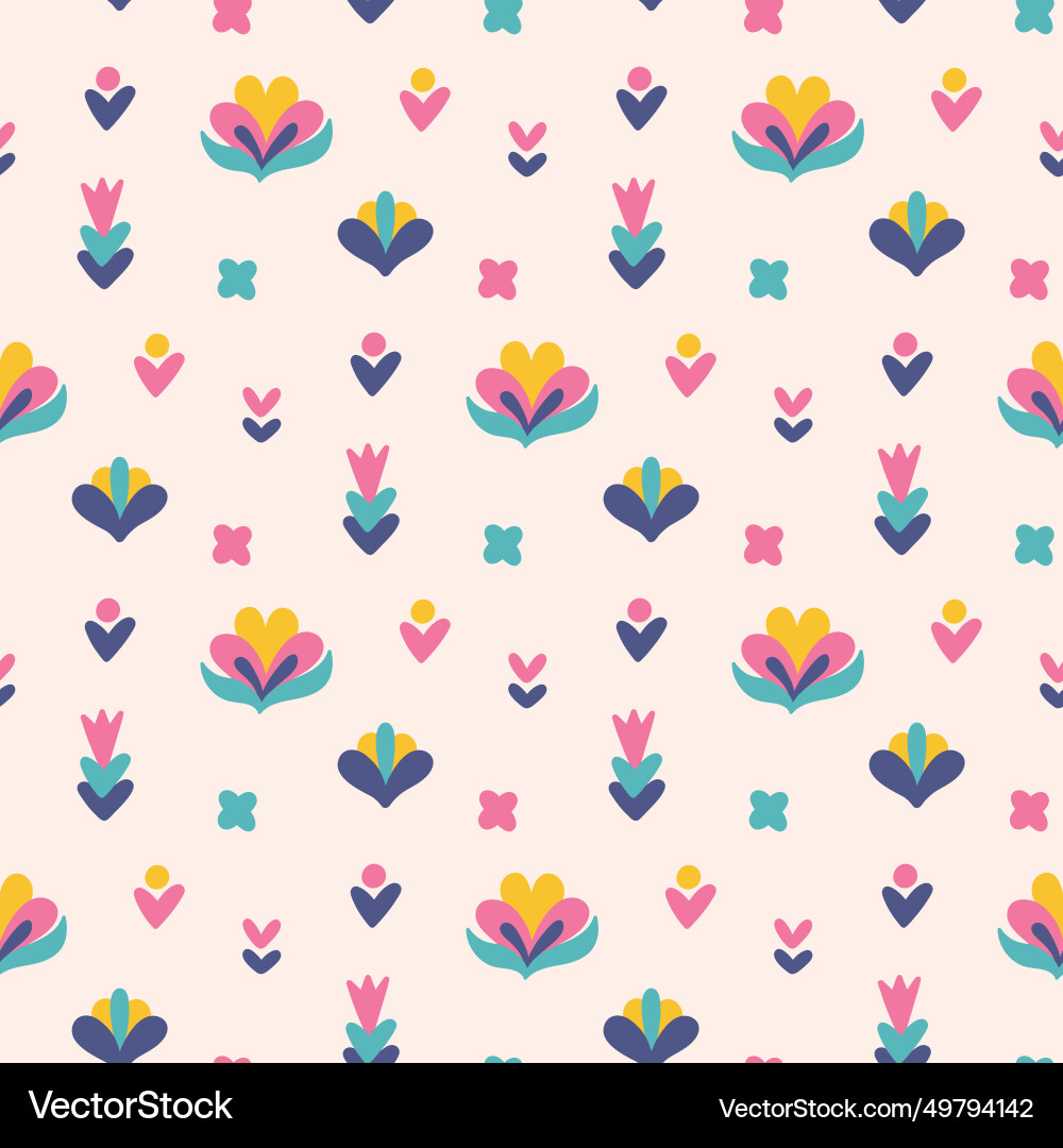 Scandinavian seamless pattern in flat style Vector Image