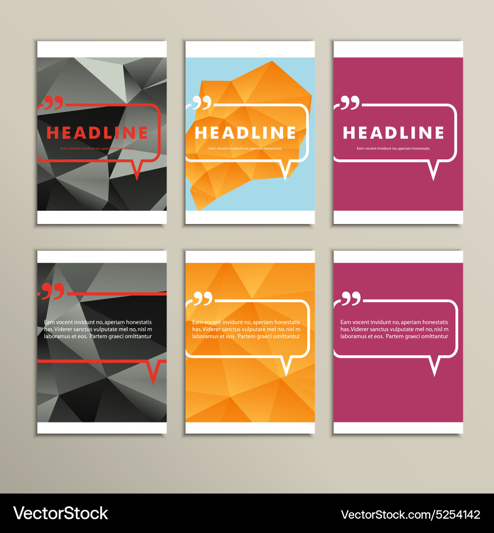 Set of brochures for design in abstract style vector image