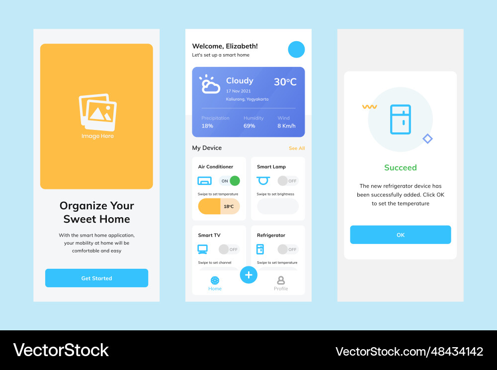 Smarthome interface design template Smarthome interface design template vector image