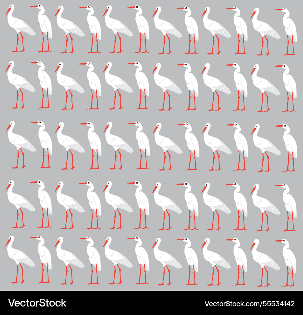 Two stork as a pattern background Two stork as a pattern background vector image