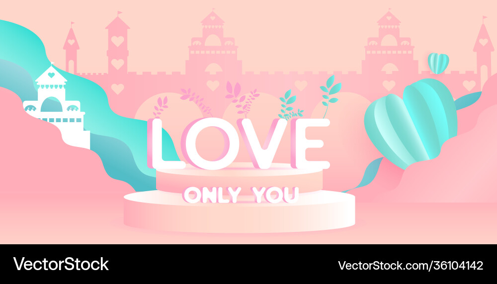 Valentines day concept couple on color peach Valentines day concept couple on color peach vector image
