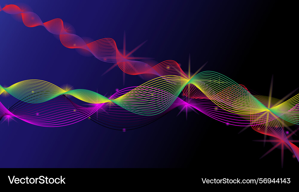 Abstract space background smooth wavy lines Vector Image