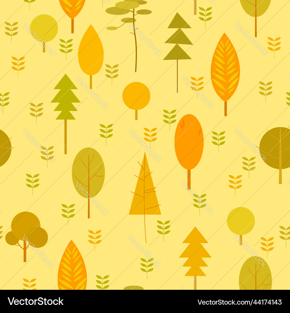 Autumn pattern of trees in cartoon style for print Autumn pattern of trees in cartoon style for print vector image