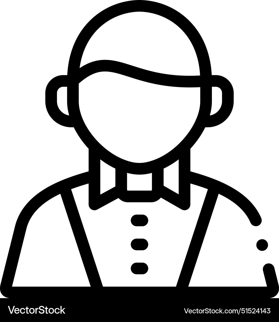 Bartender icon thin linear style design isolated Bartender icon thin linear style design isolated vector image