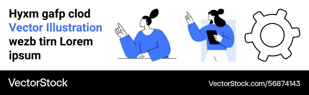Collaboration and problem solving with abstract Vector Image