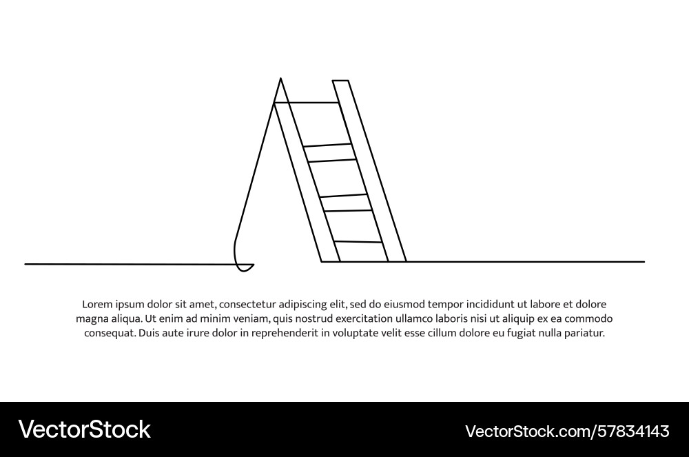 Continuous line design of ladder single Vector Image