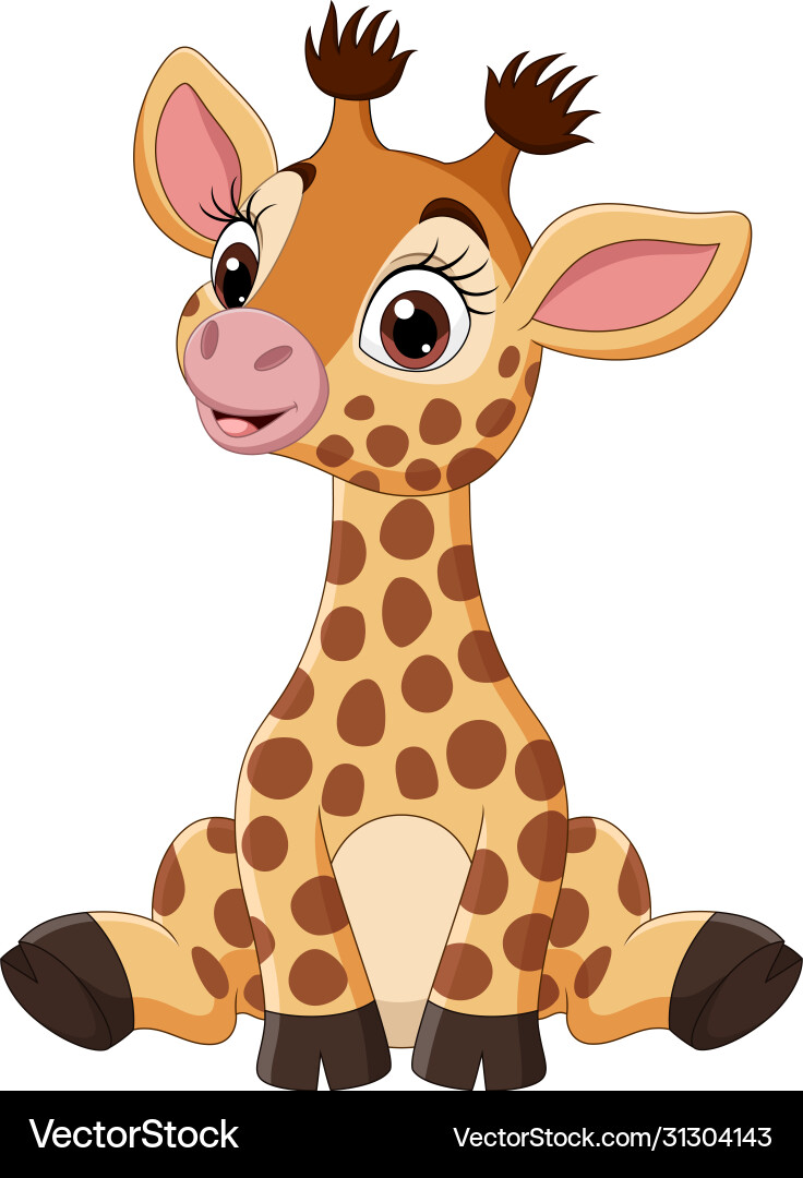 Cute Baby Giraffe Cartoon Vector Image