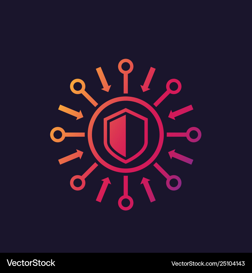 Cyber security and data protection icon Royalty Free Vector