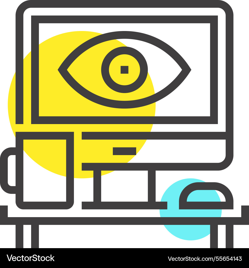 Design studio flat line web icon concept Design studio flat line web icon concept vector image