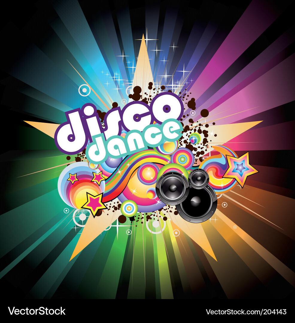 Disco music background vector image