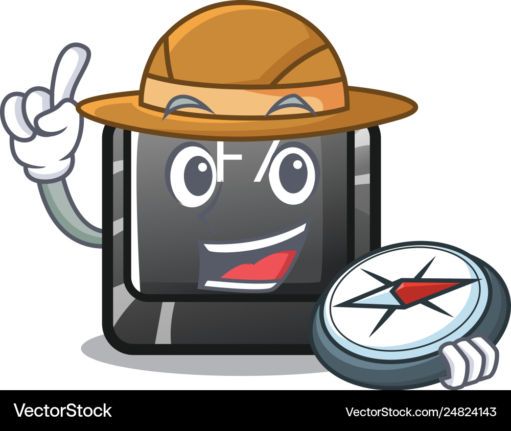 Explorer f7 button installed in computer cartoon vector image