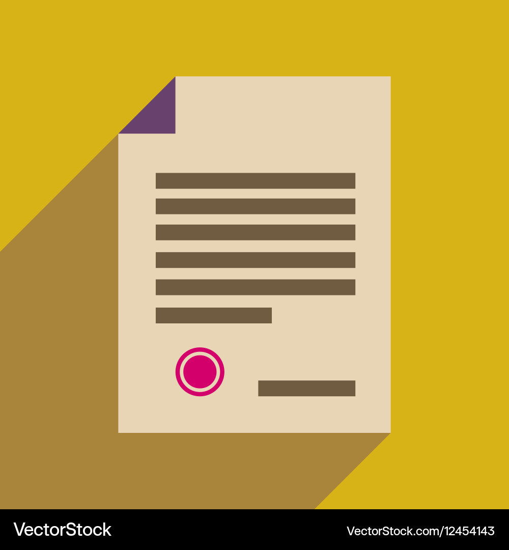 Flat web icon with long shadow judgment document vector image