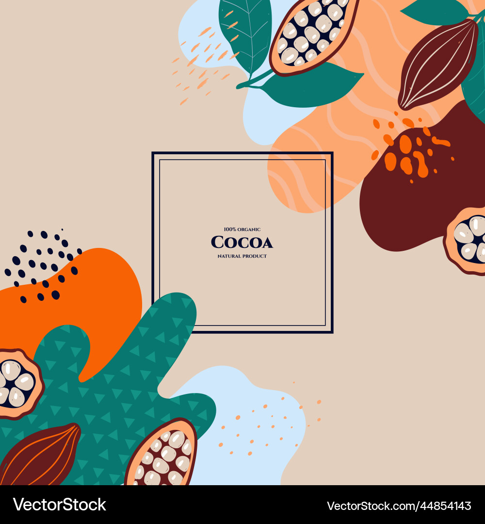 Frame with doodle cocoa and abstract elements Frame with doodle cocoa and abstract elements vector image