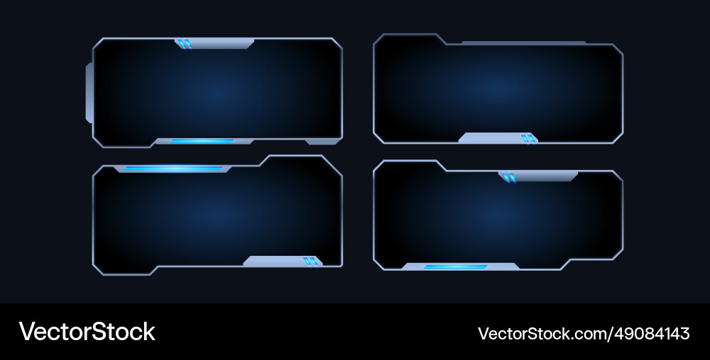 Futuristic HUD Interface Frames vector image