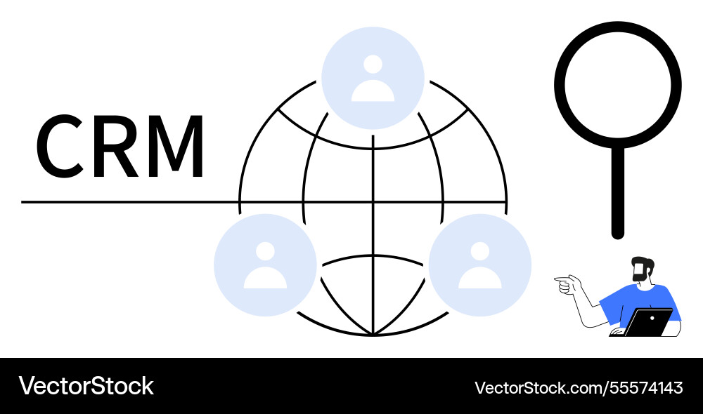 Global crm networking with user profiles Global crm networking with user profiles vector image