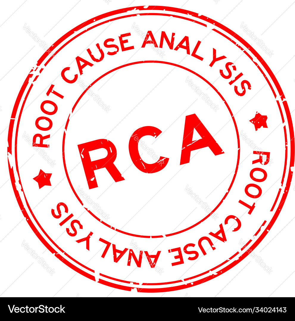 Grunge rot rca root verursachen Analysewort rund Grunge rot rca root verursachen Analysewort rund vektorbild