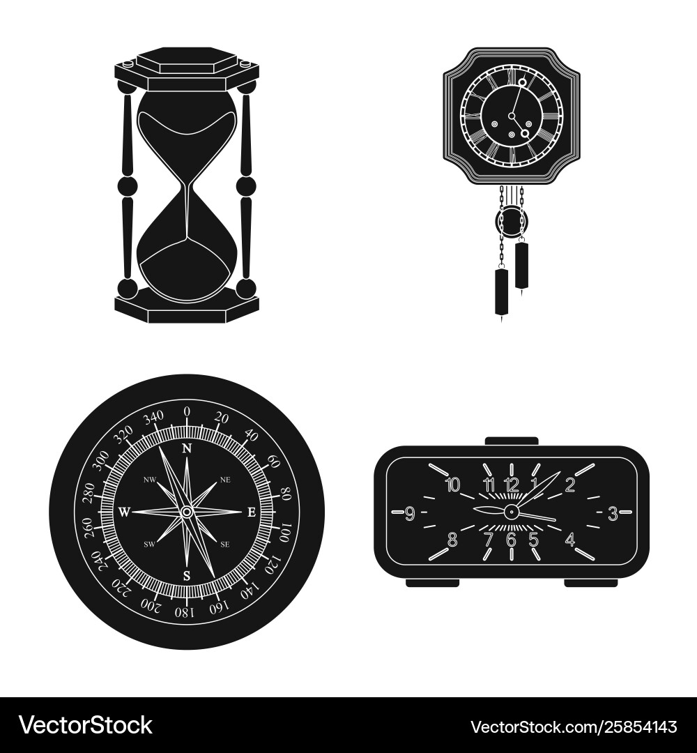 Isolated object clock and time icon collection Isolated object clock and time icon collection vector image