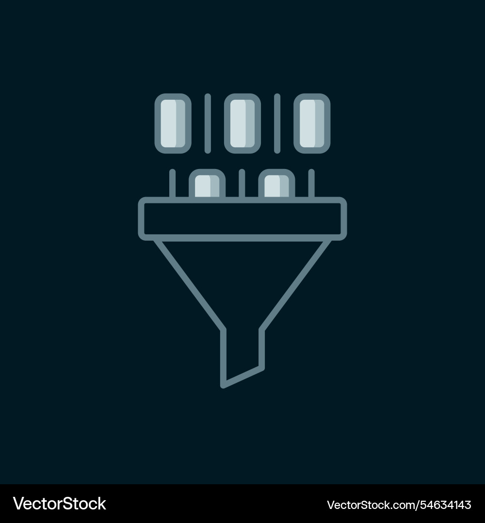 Line binary code icon isolated on black vector image