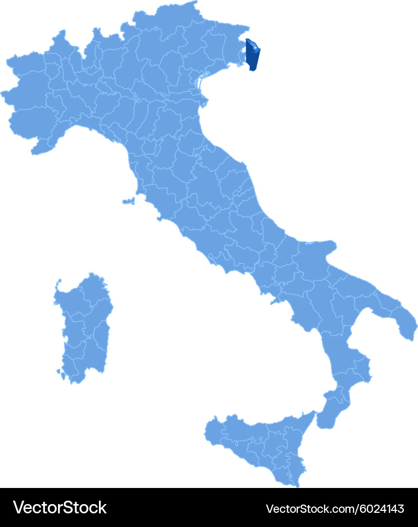 Map of italy trieste – Royalty-Free Vector | VectorStock, image size:857x1080