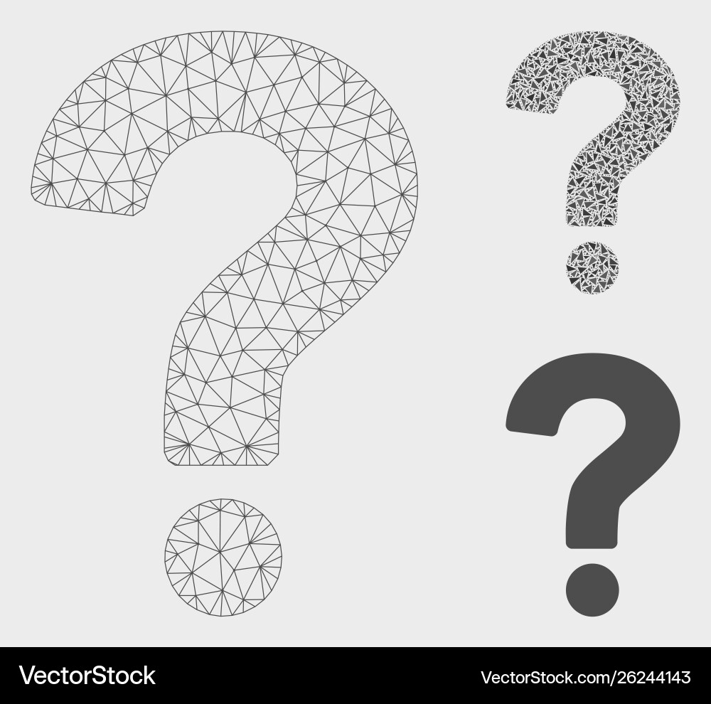 Question mesh 2d model and triangle mosaic Question mesh 2d model and triangle mosaic vector image