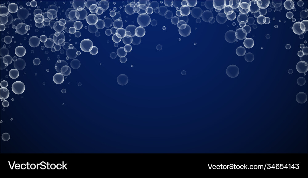 Random soap bubbles abstract background blowing b vector image