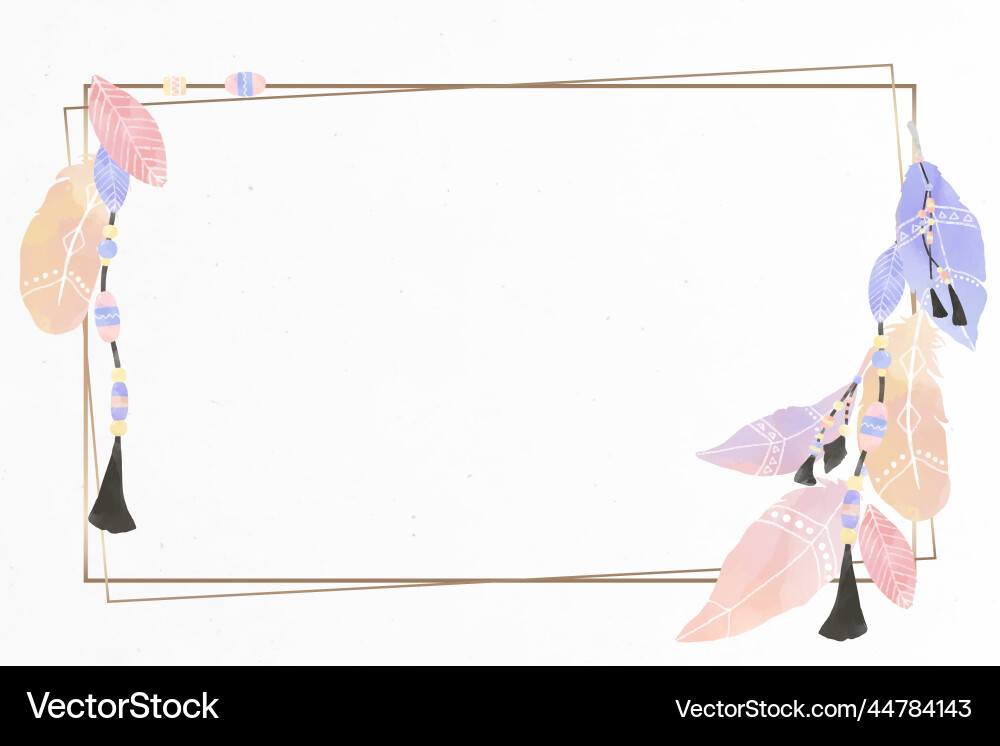 Rectangular bohemian style frame vector image