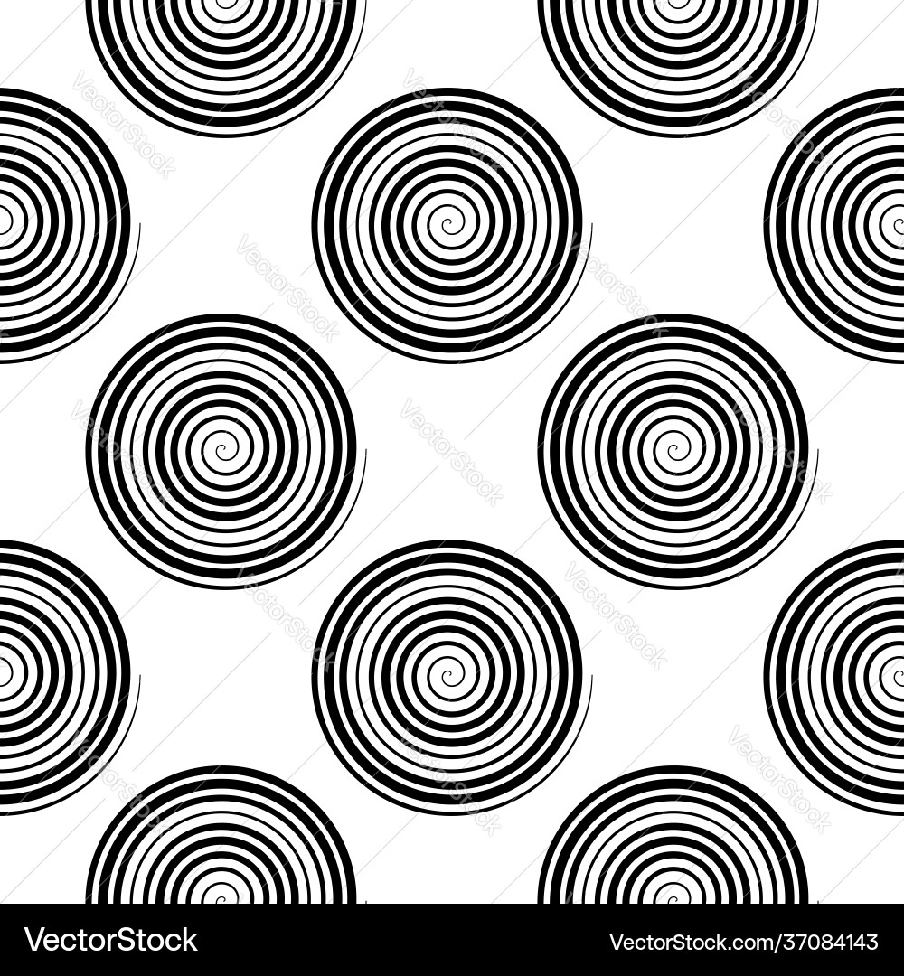 Repeatable pattern with spiral swirl twirl shape vector image