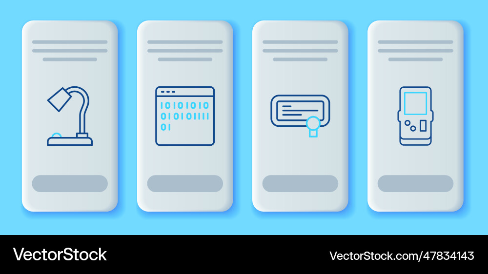 Set line binary code certificate template table Set line binary code certificate template table Vector Image