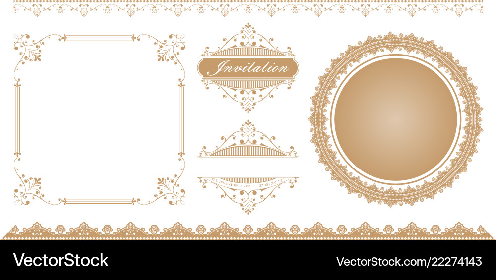 Set of decorative frame in vintage style Vector Image