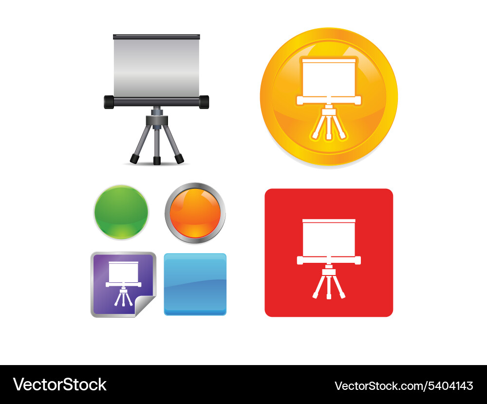 Technology and networking icon set vector image