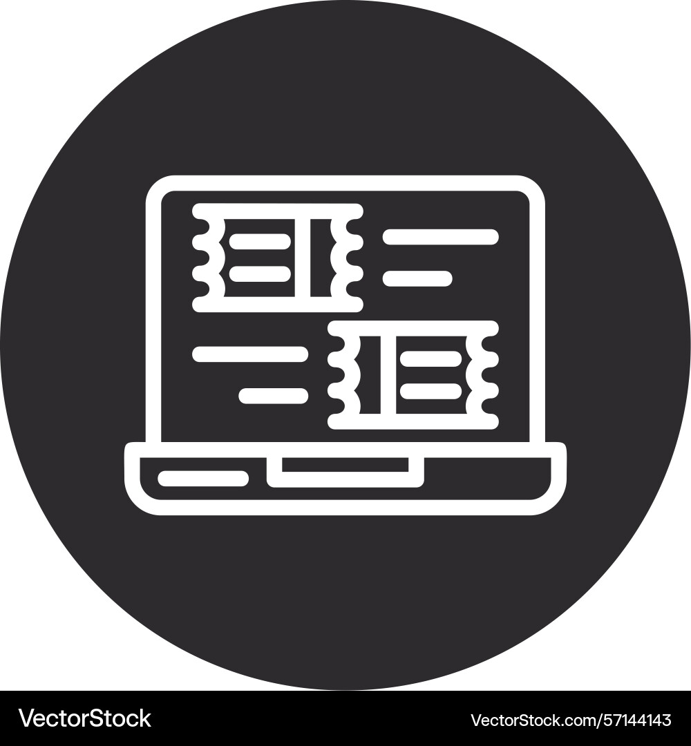 Ticketing system inverted circle black Vector Image