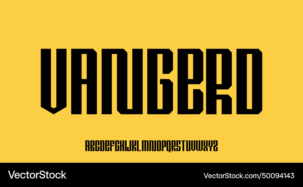 Vangerd font display uppercase high unique vector image