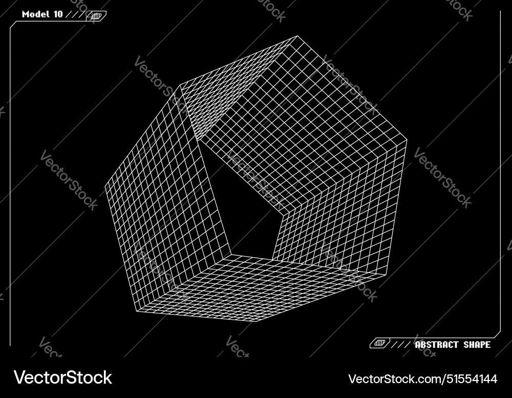 Abstract 3d wireframe shape or basic element Abstract 3d wireframe shape or basic element vector image