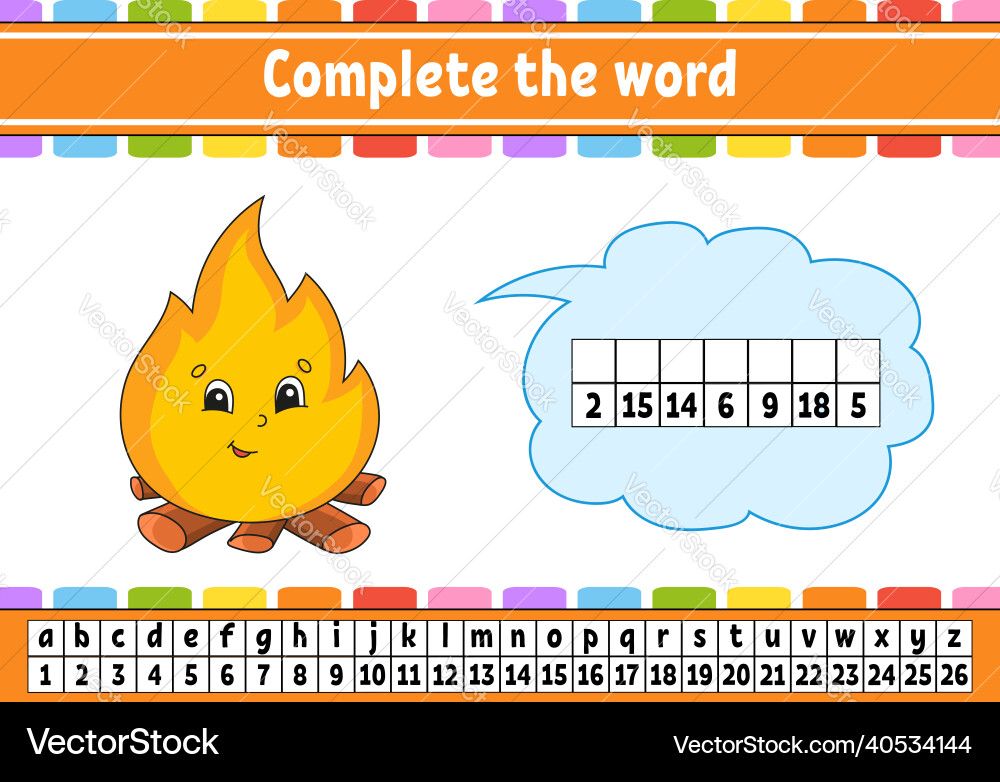 Complete the words cipher code learning Complete the words cipher code learning vector image