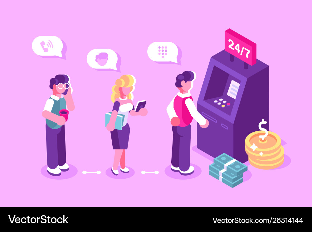 Concept atm for web page Vector Image