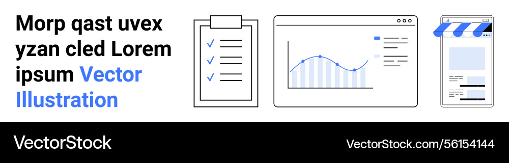 Data analysis and e-commerce elements vector image
