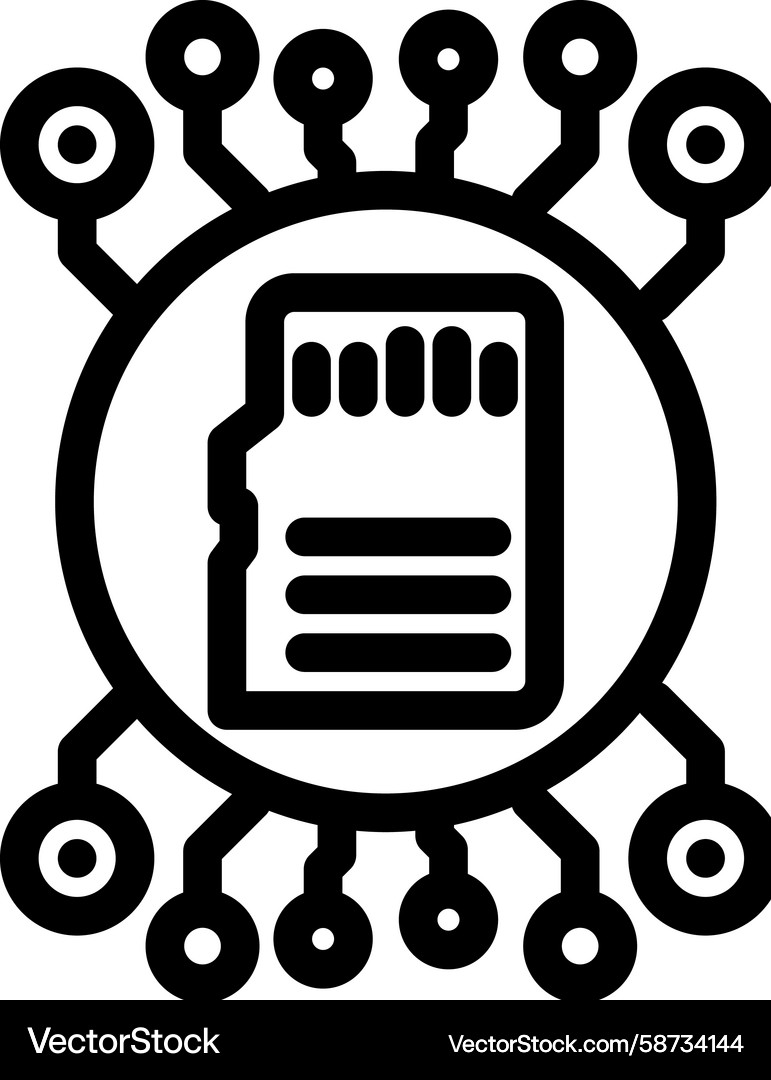 Digital Memory Icon - Storage Vector Image