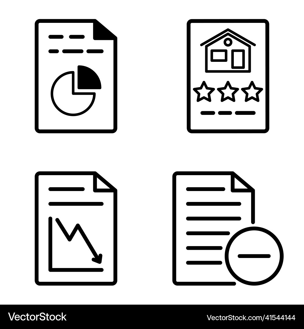 Docs1-2 flat icon set isolated on white background Docs1-2 flat icon set isolated on white background Vector Image