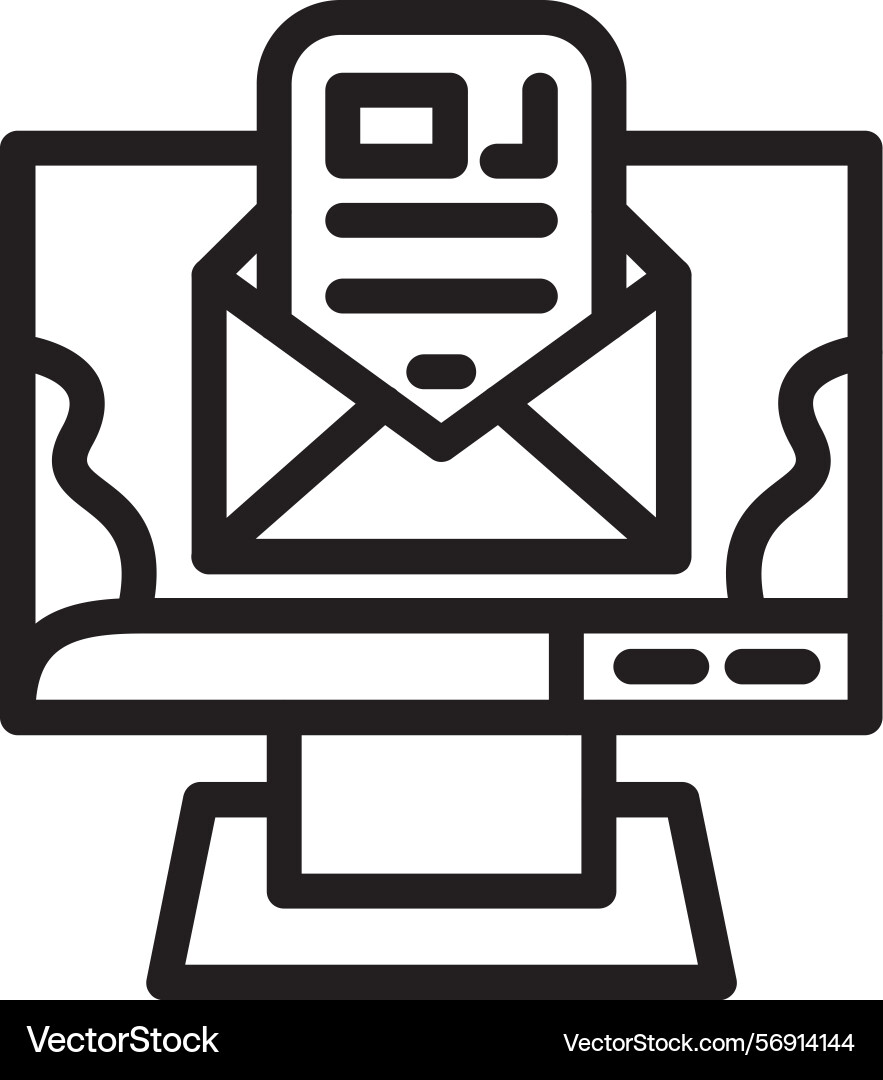 Email open rate linear style icon design vector image