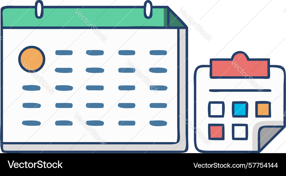 Event calendar document icon for scheduled tasks vector image