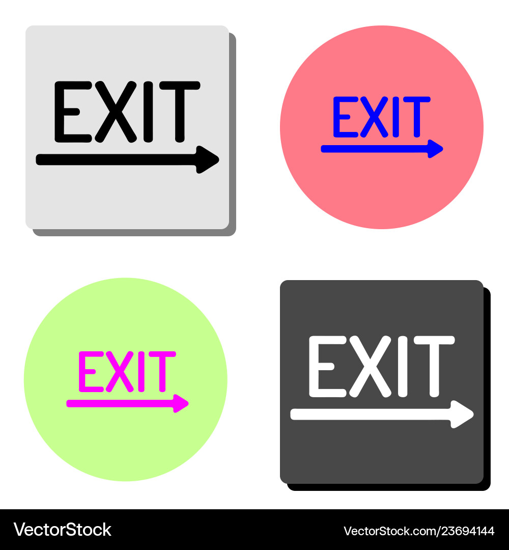 Exit flat icon Vector Image