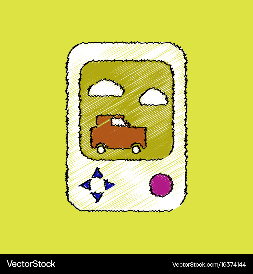 Flat shading style icon portable game vector image