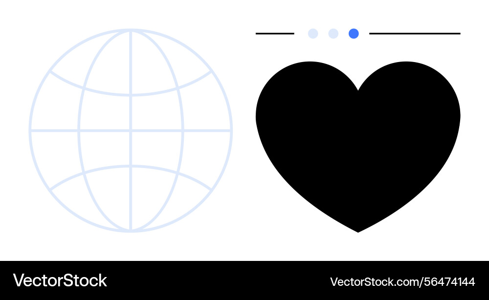 Globally connected heart concept with navigation Globally connected heart concept with navigation vector image